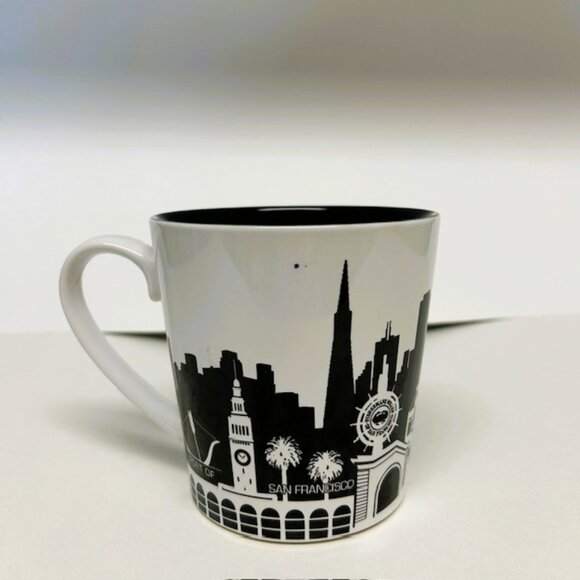 Mercantile San Francisco Mug Artist Designed Large White Black - Picture 3 of 6